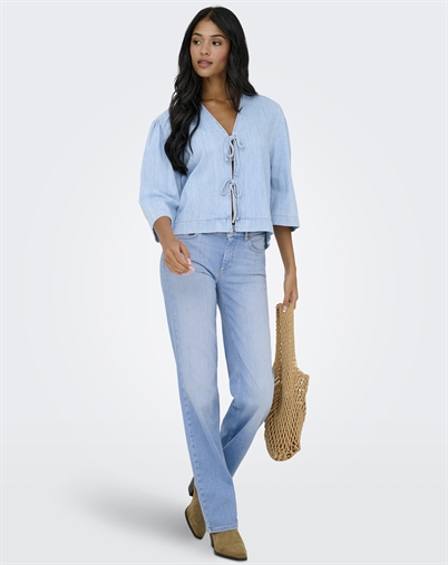 Only - ONLBlush Mid Straight Jeans - Light Blue Denim